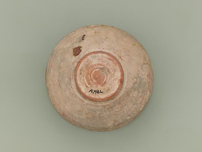 白地多彩幾何学文鉢　イスラム　イラン ColBase