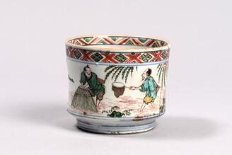 五彩人物図火入