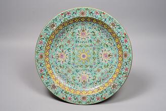 夾彩唐草文大皿