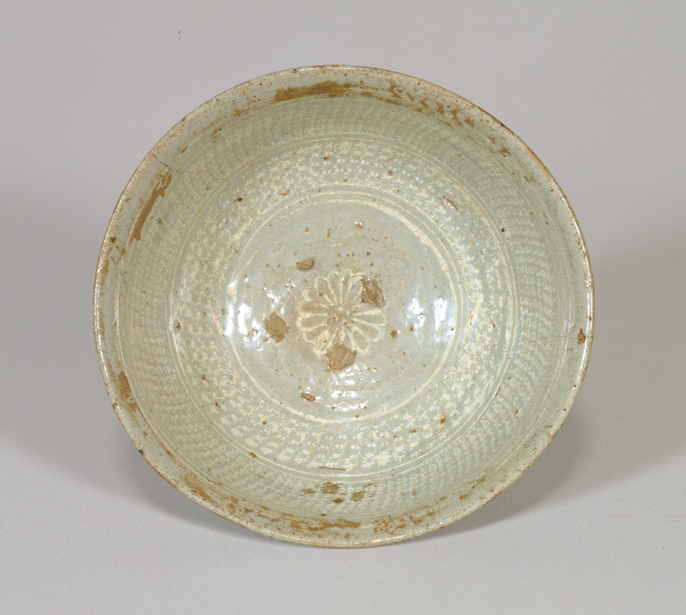 粉青沙器印花文広口壺　写し 粉青沙器印花文広口壺 写し