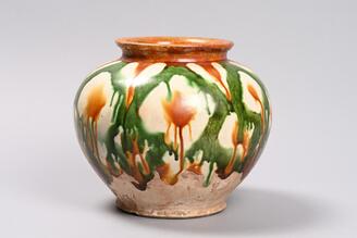 Jar, With three-color glaze