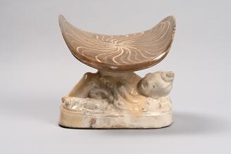 Pillow, Transparent glaze on white slip with boy design