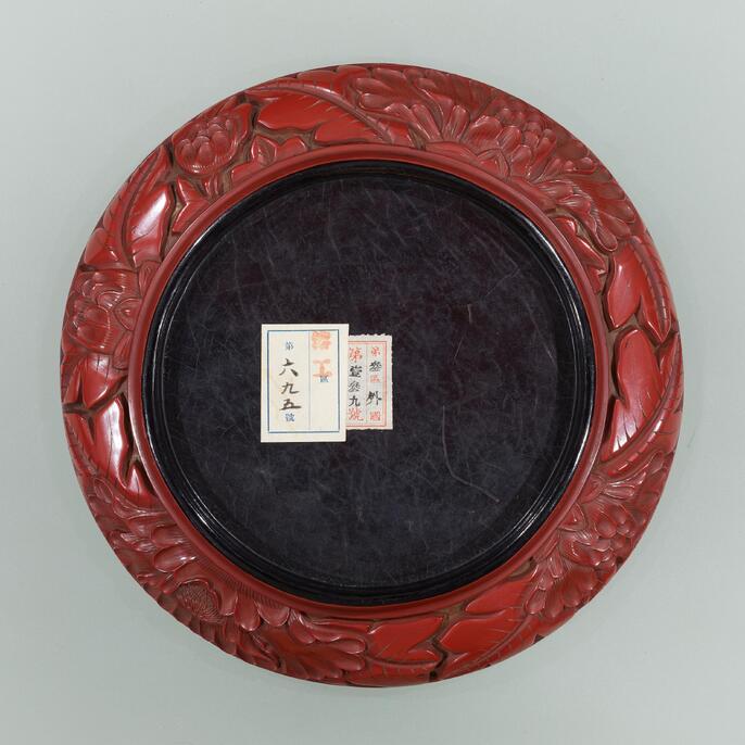 漆仙 朱塗 銘々皿 5客 共箱 幅 約17.5cm 高さ 約1.5cm 木製 菓子器