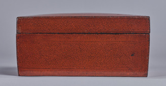 タイ北部ラーンナー美術 19世紀 青銅製 蓋付蒟醤容器 ケース