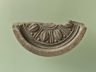 Round Eave Tiles, Spoke and lotus flower design