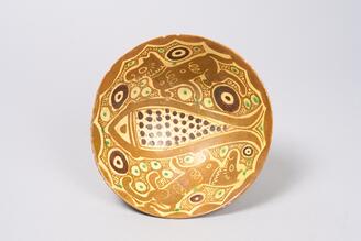 白釉褐彩魚文鉢