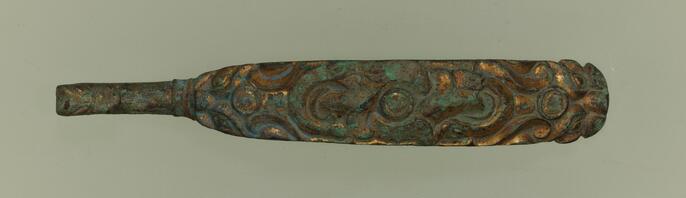 中国　古銅青銅　象嵌　帯鉤　筆架　M　R8093 中国 古銅青銅 象嵌 帯鉤 筆架 M R8093